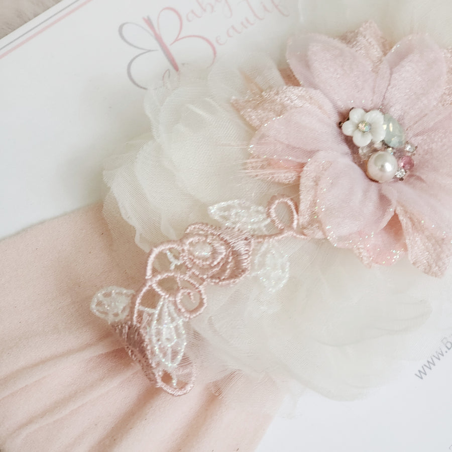 Stunning Blush and Ivory Floral Headband