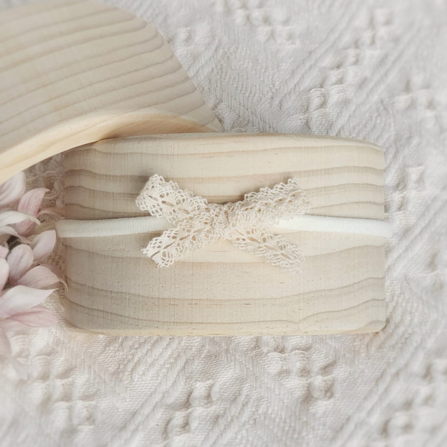 Little Sweet Natural Cotton Fancy Lace Bow Headband