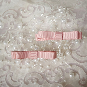 Cutie Classic Ribbon Clips Set of Two - Muted Blush