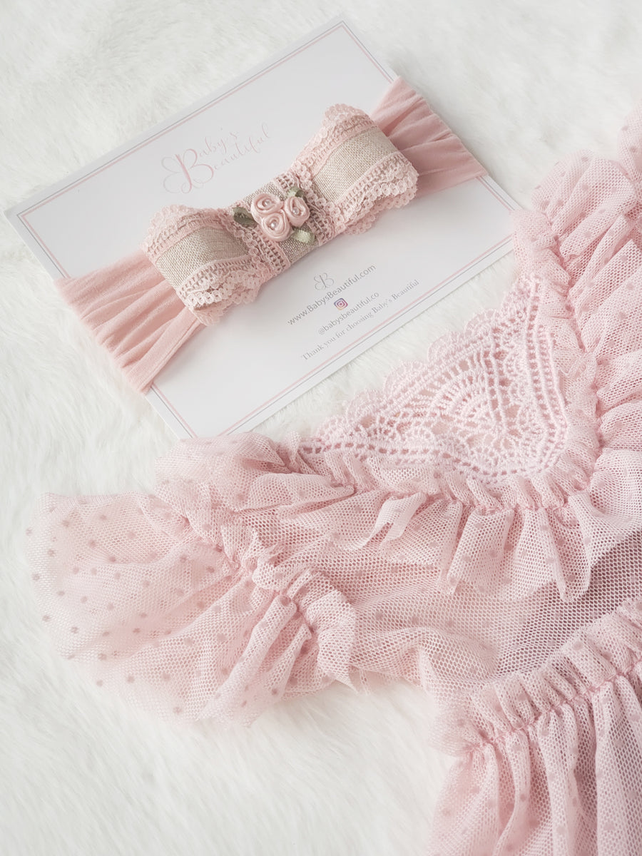 Sweet Little Emma Fine Lace & Soft Knit Outfit