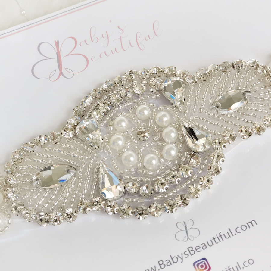 Sparkle Diamante & Pearl Headband - for photography