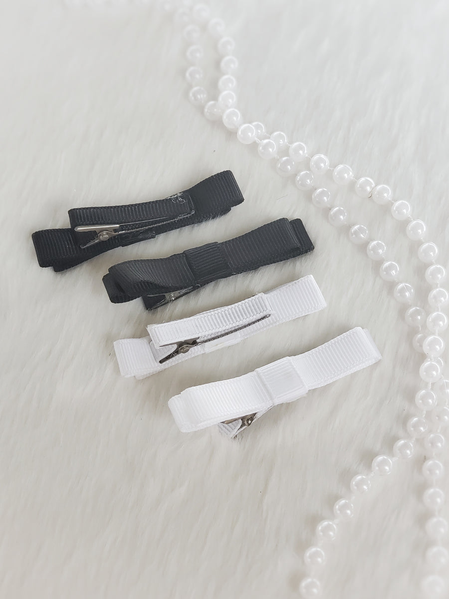 Cutie Classic Ribbon Clips Two Sets of Two - Monotone Mood
