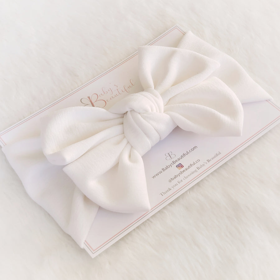 *NEW Style* Perfect Stretch Headwrap Knot Bow ~ Ivory