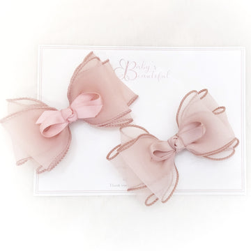 Luxurious Multi-Layered Bow Clip - Two Pretty Shades