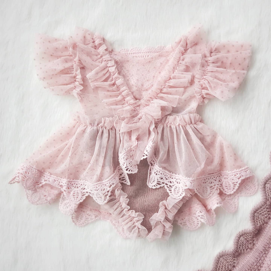 Sweet Little Emma Fine Lace & Soft Knit Outfit